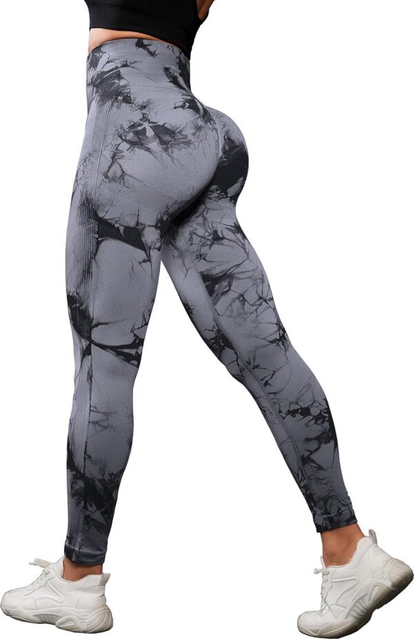 OVESPORT 3 Pack Tie Dye Seamless High Waisted Workout Leggings for Women Scrunch Butt Lifting Yoga Gym Athletic Pants - Image 5