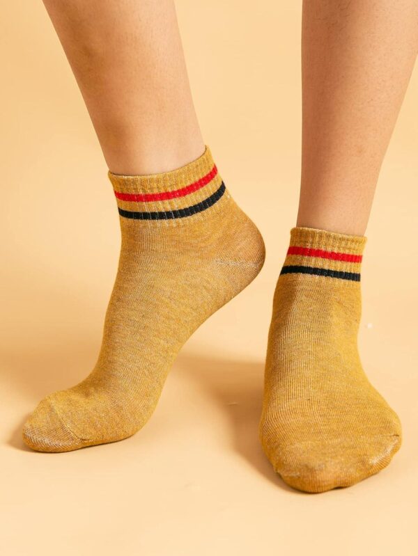 OYOANGLE Women's 8 Pairs Striped Print Ankle Socks Active Lightweight Running Socks - Image 3
