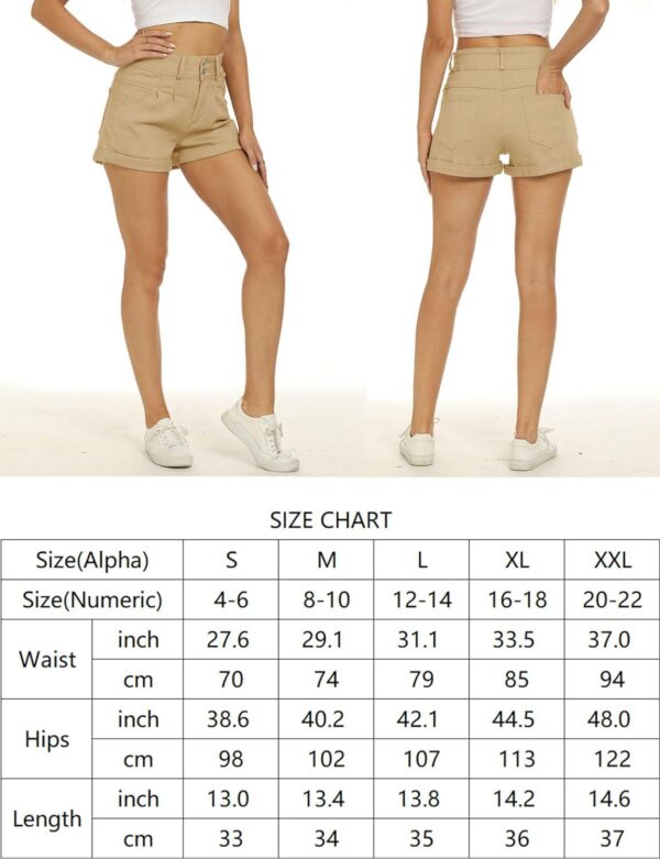 Orchidays Womens High Waisted Chino Bermuda Folded Hem Shorts - Image 6