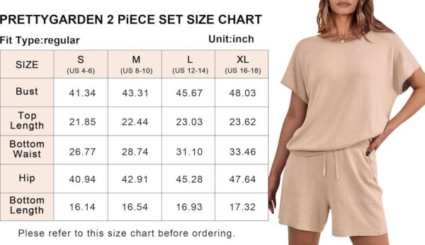 PRETTYGARDEN Two Piece Set 2024 Summer Lounge Tracksuit Outfits Shorts And Short Sleeve Tops Knitted Clothes - Image 5