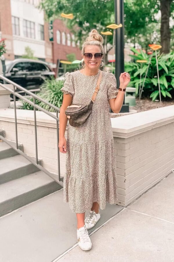PRETTYGARDEN Women's Summer Casual Boho Dress Floral Ruffle Puff Sleeve High Waist Midi Beach Dresses - Image 8