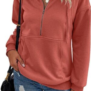 PRETTYGARDEN Womens Lapel Zipper Sweatshirt
