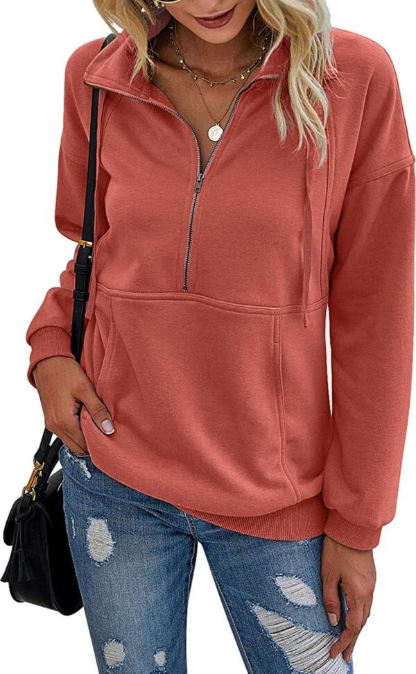 PRETTYGARDEN Womens Lapel Zipper Sweatshirt
