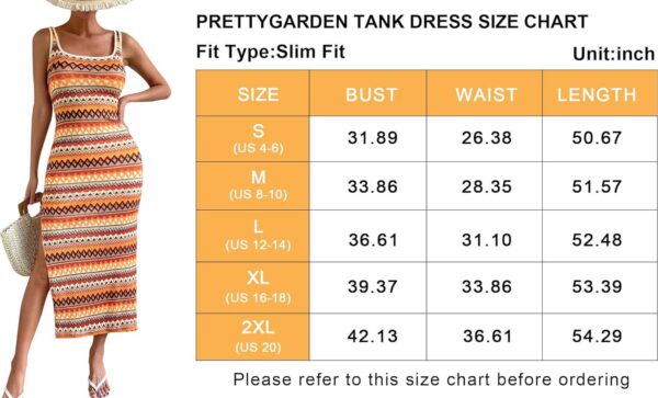PRETTYGARDEN Womens 2024 Summer Fitted Tight Square Neck Beach Sundress - Image 5