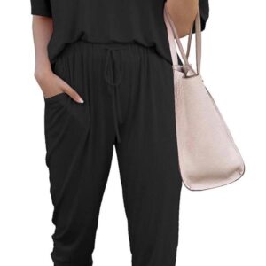 PRETTYGARDEN Womens 2 Piece Outfit Short Sleeve Pullover Tops Tracksuits