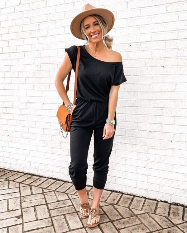 PRETTYGARDEN Womens Summer Casual Off Shoulder Loose Jumpsuit Rompers - Image 2
