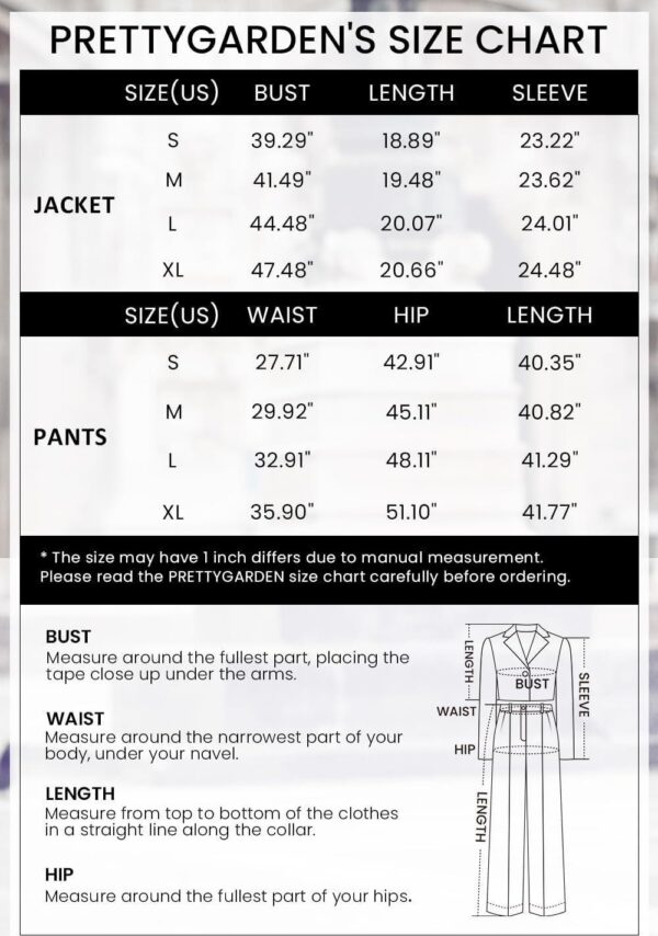 PRETTYGARDEN Womens Cropped Blazer Jackets High Waisted Wide Leg Work Pants Suit Set - Image 6