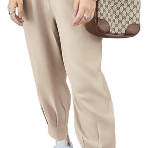 PRETTYGARDEN Womens Summer High Waisted Ankle Length Trouser Slacks With Pockets