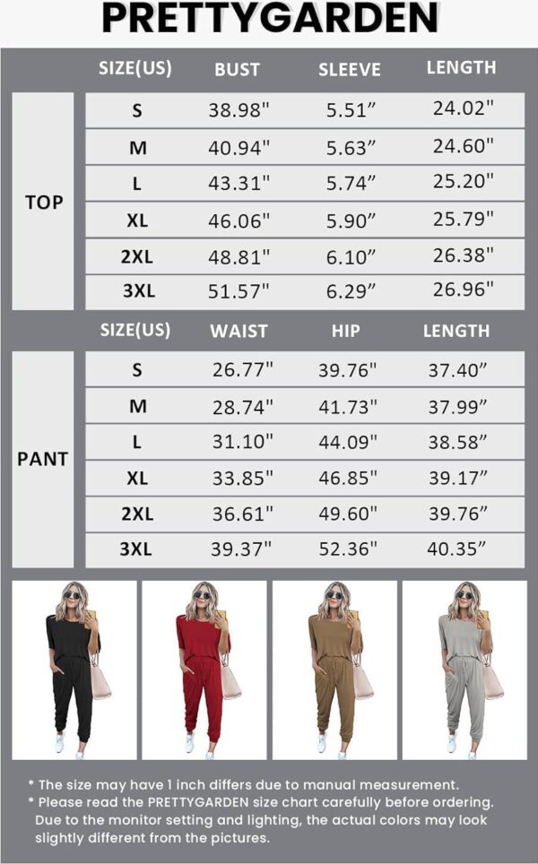PRETTYGARDEN Womens 2 Piece Outfit Short Sleeve Pullover Tops Tracksuits - Image 7