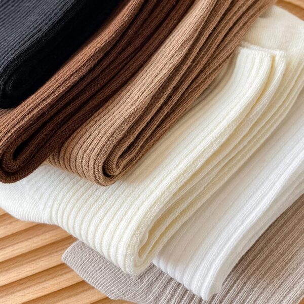 Pretty Crew Casual Athletic Stretchy Socks for Girls and Students, Aesthetic Neutral Comfy Basic Cotton Socks for Women - Image 6