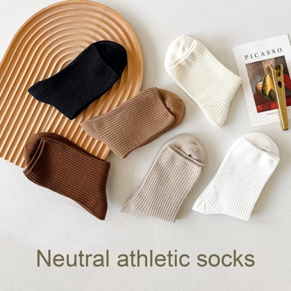 Pretty Crew Casual Athletic Stretchy Socks for Girls and Students, Aesthetic Neutral Comfy Basic Cotton Socks for Women - Image 4