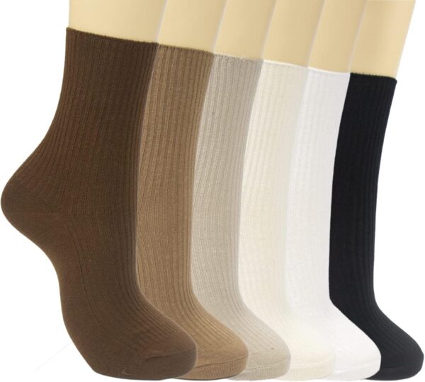 Pretty Crew Casual Athletic Stretchy Socks for Girls and Students, Aesthetic Neutral Comfy Basic Cotton Socks for Women