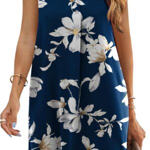 QACOHU 2024 Summer Dresses for Women Sleeveless Beach Floral Tshirt Sundress Casual Tank Dress S-2XL