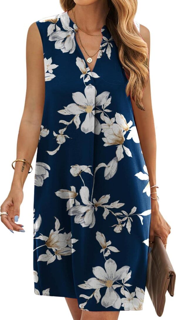 QACOHU 2024 Summer Dresses for Women Sleeveless Beach Floral Tshirt Sundress Casual Tank Dress S-2XL