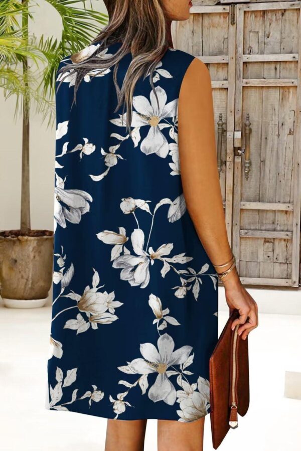 QACOHU 2024 Summer Dresses for Women Sleeveless Beach Floral Tshirt Sundress Casual Tank Dress S-2XL - Image 5