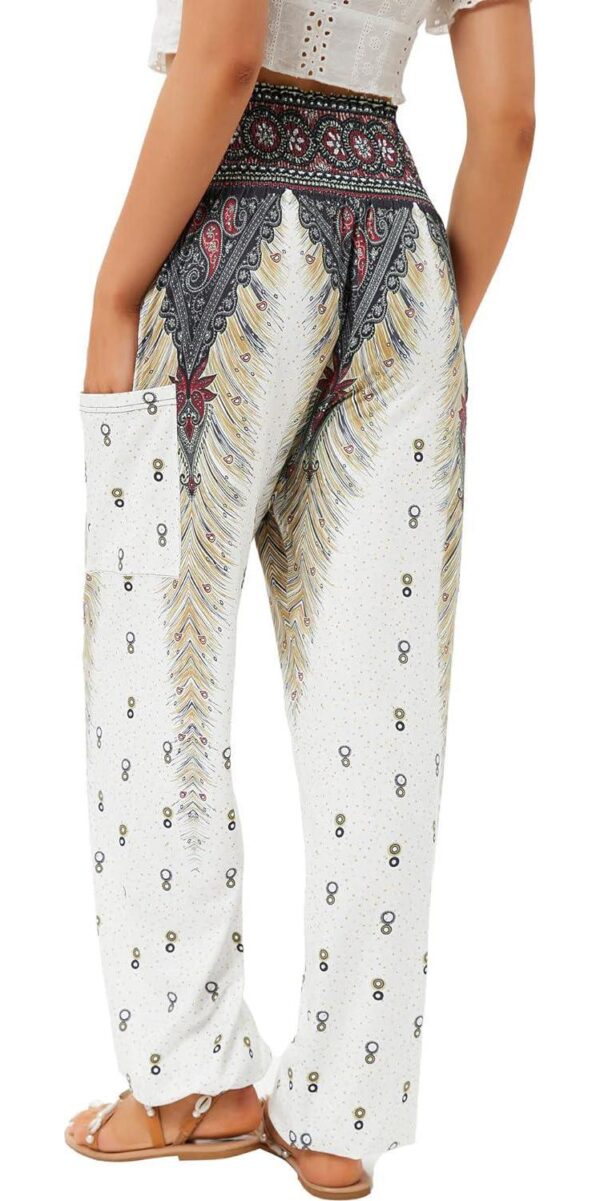 QIANXIZHAN Women's Harem Pants, High Waist Yoga Boho Trousers with Pockets - Image 2