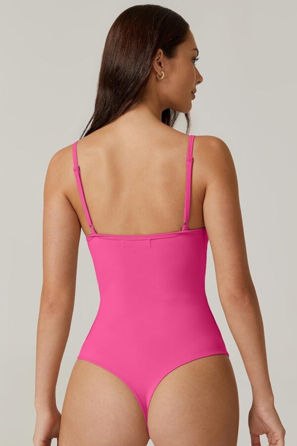 QINSEN Womens Sexy Spaghetti Strap Bodysuit Tops Underbust Contouring Slim Fit Going Out Top Shirts - Image 4
