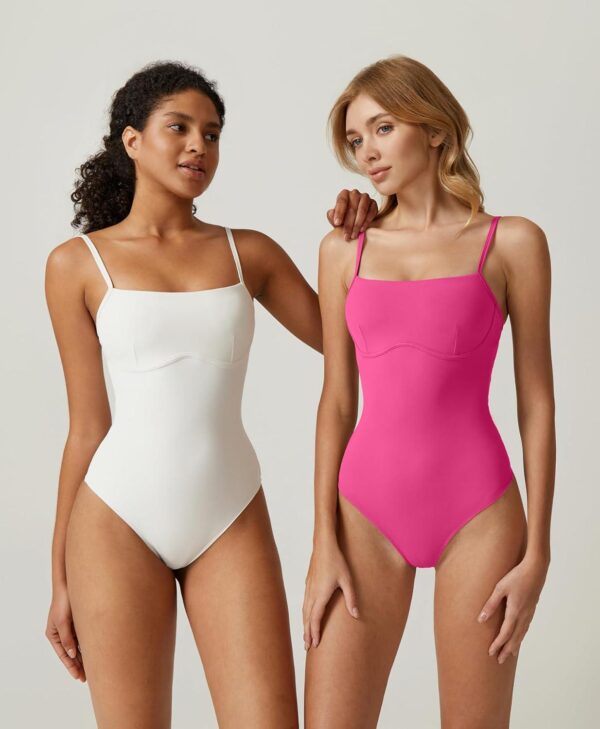 QINSEN Womens Sexy Spaghetti Strap Bodysuit Tops Underbust Contouring Slim Fit Going Out Top Shirts - Image 6