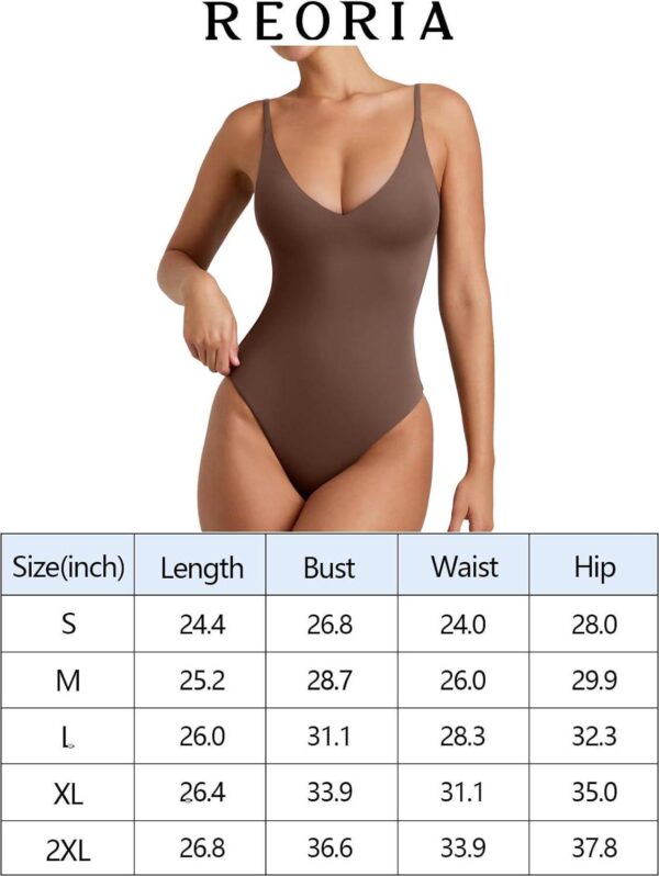 REORIA Butsmooth Women s Sexy Open Back V Neck Spaghetti Strap Backless Cami Bodysuit Tops - Image 7