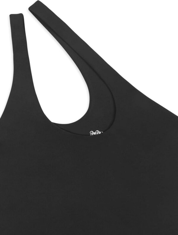 REORIA Butsmooth Women s Sexy Plunge One Shoulder Sleeveless V Backless Going Out Tank Bodysuits Tops - Image 5