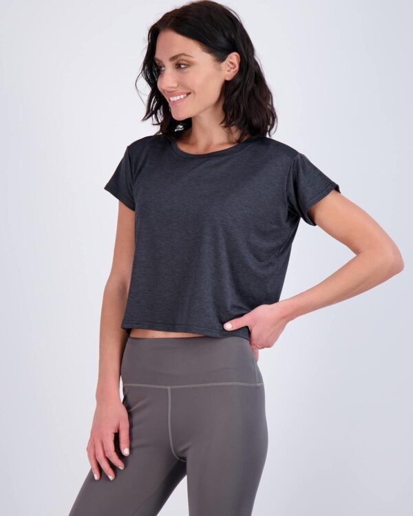 Real Essentials 5 Pack: Women's Dry Fit Crop Top - Short Sleeve Crew Neck Stretch Athletic Tee (Available in Plus Size) - Image 2