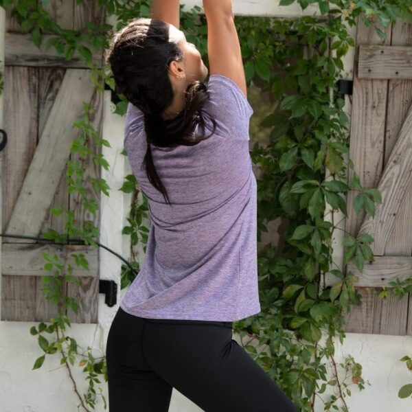 Real Essentials 5 Pack: Women's Short Sleeve V-Neck Activewear T-Shirt Dry-Fit Wicking Yoga Top (Available in Plus) - Image 5