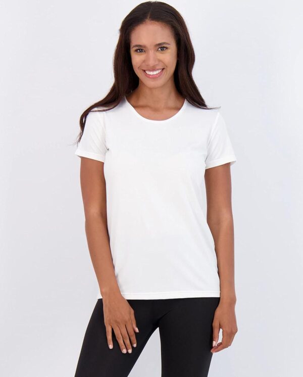 Real Essentials 5 Pack: Women's Dry Fit Tech Stretch Short-Sleeve Crew Neck Athletic T-Shirt (Available in Plus Size) - Image 2
