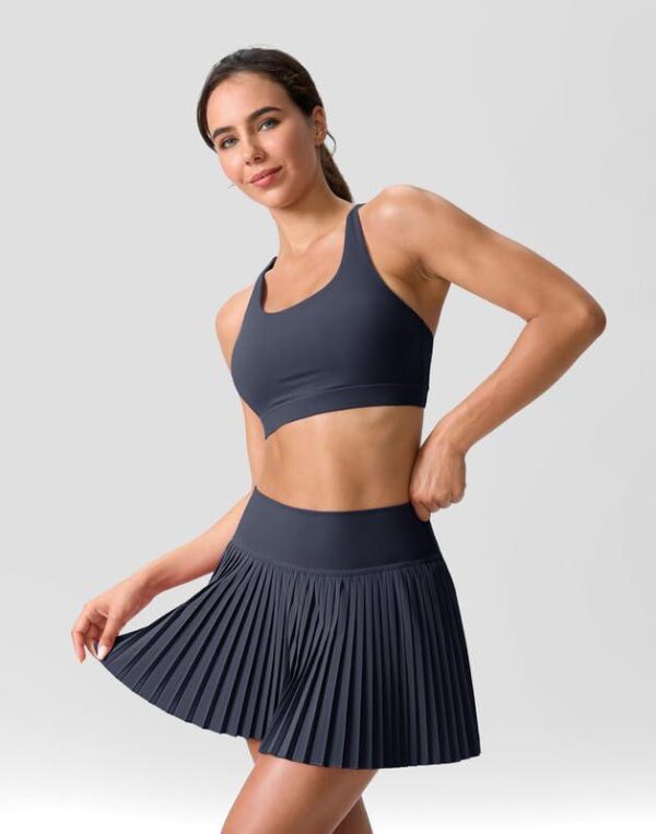 SANTINY Pleated Tennis Skirt for Women with Pockets Shorts Women's High Waisted Lightweight Athletic Golf Skorts Skirts - Image 4