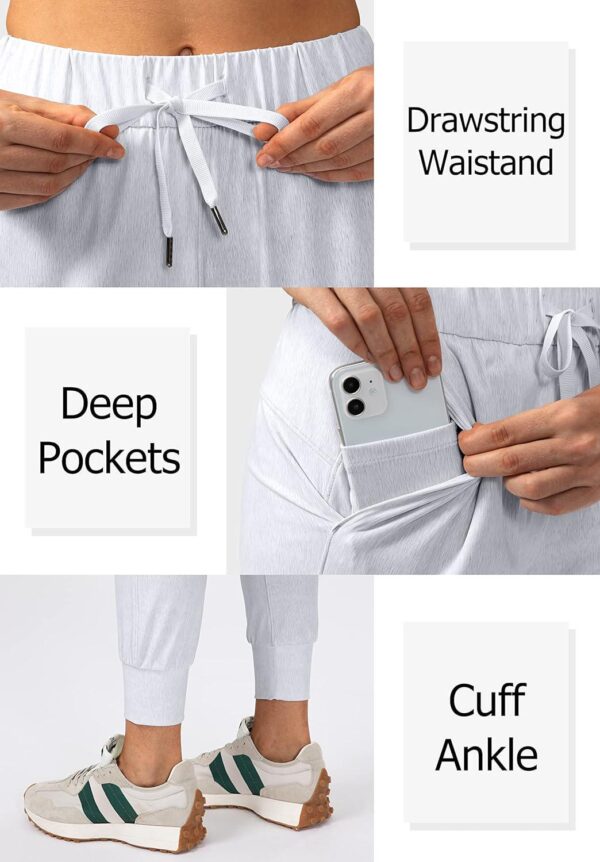 SANTINY Women's Joggers Pants Pockets Drawstring Running Sweatpants for Women Lounge Workout Jogging - Image 4