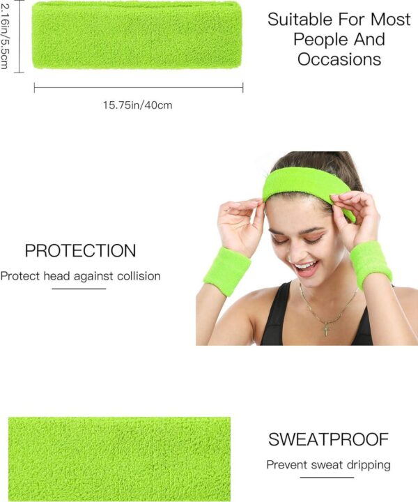 SATINIOR 80s Neon Leggings Party Retro Jogging Sports Headband Wristbands Leg Warmers - Image 2