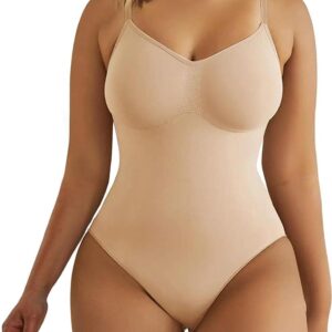 SHAPERX Women's Shapewear Bodysuit Tummy Control Body Shaper Seamless Sculpting Snatched Waist Body Suit