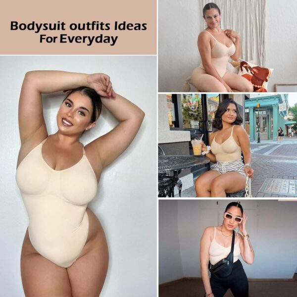 SHAPERX Women's Shapewear Bodysuit Tummy Control Body Shaper Seamless Sculpting Snatched Waist Body Suit - Image 3