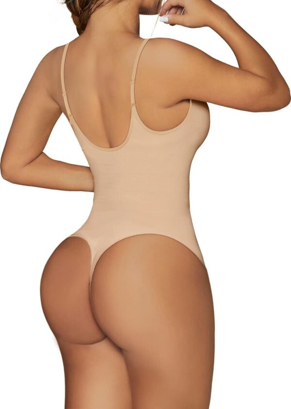 SHAPERX Women's Shapewear Bodysuit Tummy Control Body Shaper Seamless Sculpting Snatched Waist Body Suit - Image 2