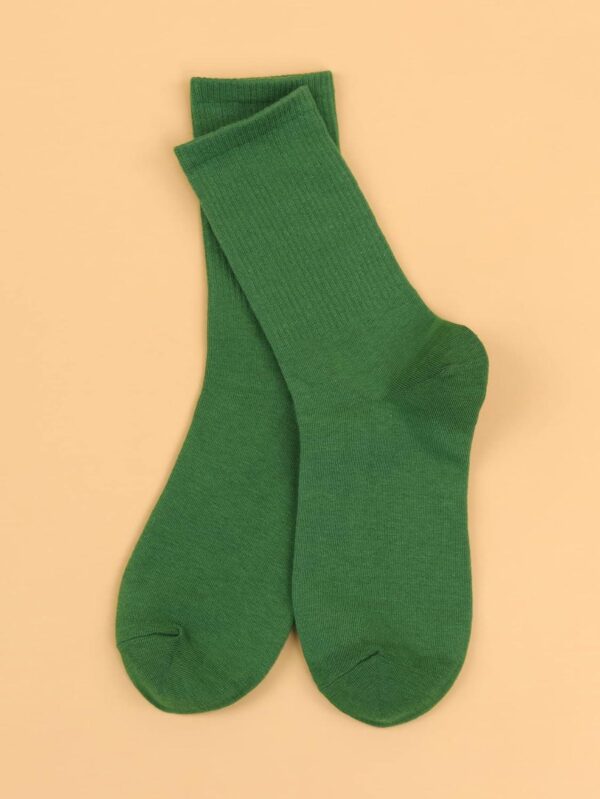 SHENHE Women's Ribbed Knit Cushioned Athletic Running Mid Calf Crew Socks - Image 2