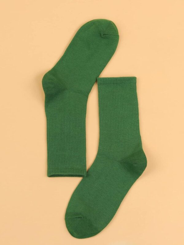 SHENHE Women's Ribbed Knit Cushioned Athletic Running Mid Calf Crew Socks - Image 3