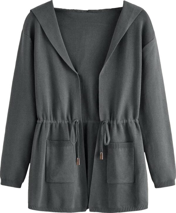 SOLY HUX Women's Open Front Long Sleeve Drawstring Waist Hoodies Cardigan Sweater with Pockets