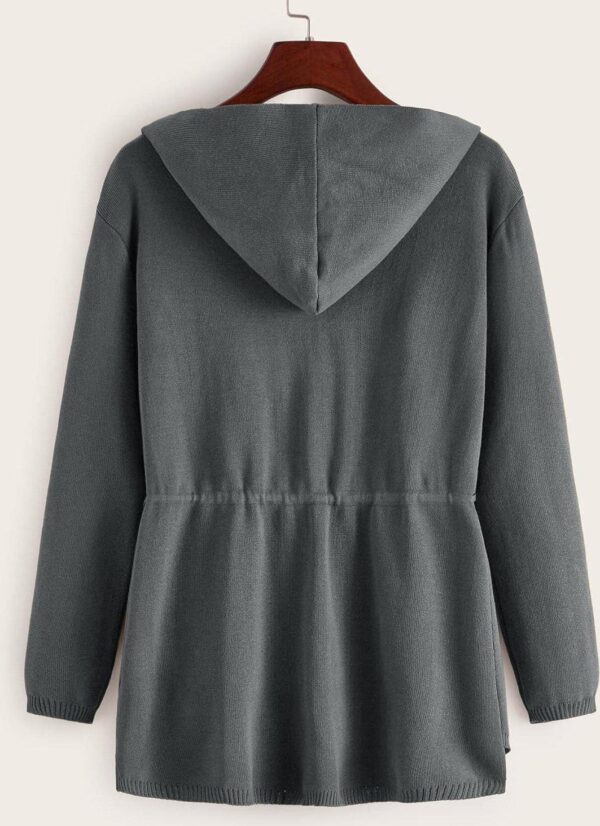 SOLY HUX Women's Open Front Long Sleeve Drawstring Waist Hoodies Cardigan Sweater with Pockets - Image 2