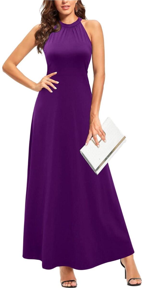 STYLEWORD Women's Summer Fashion Formal Maxi Dresses Wedding Guest Hawaiian Beach Halter Neck Long Dresses