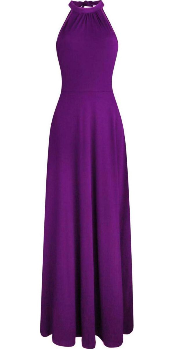 STYLEWORD Women's Summer Fashion Formal Maxi Dresses Wedding Guest Hawaiian Beach Halter Neck Long Dresses - Image 2