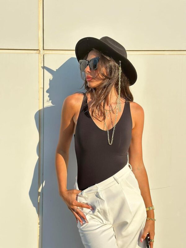 SUUKSESS Women 2 Piece Thong Bodysuit Sexy V Neck Backless Sleeveless Tank Tops - Image 2
