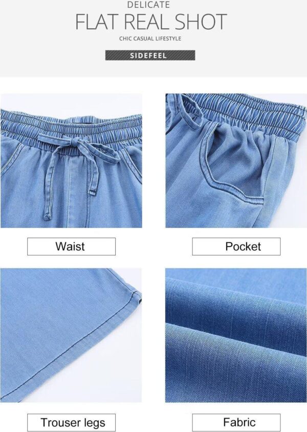 Sidefeel Women's High Waisted Wide Leg Jeans 2024 Summer Drawstring Denim Pants - Image 6