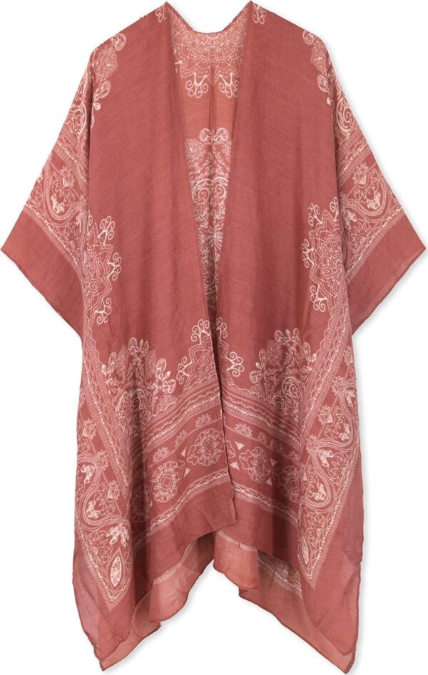 Spicy Sandia Kimonos for Women Floral Beach Cover Up Loose Swimsuit Bathing Suit Coverup Cardigan for Summer Swimwear - Image 5