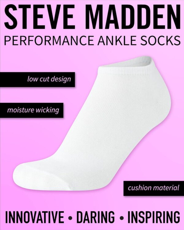 Steve Madden Women's Socks - 10 Pack Performance Cushion Low Cut Ankle Socks - Athletic Socks for Women - Image 2