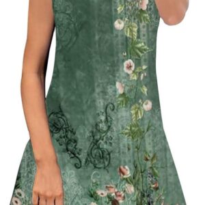 Summer Dresses for Women 2024 Trendy Boho Floral Print Beach Cover Up Casual Spring Sleeveless Sundresses
