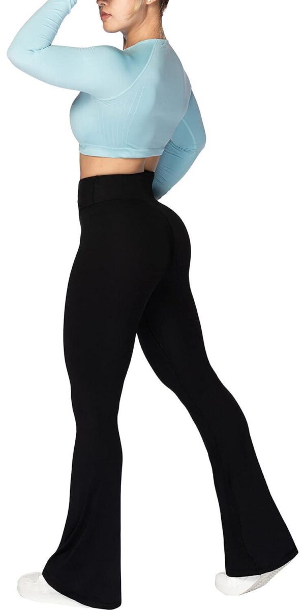 Sunzel Flare Leggings, Crossover Yoga Pants with Tummy Control, High-Waisted and Wide Leg - Image 5