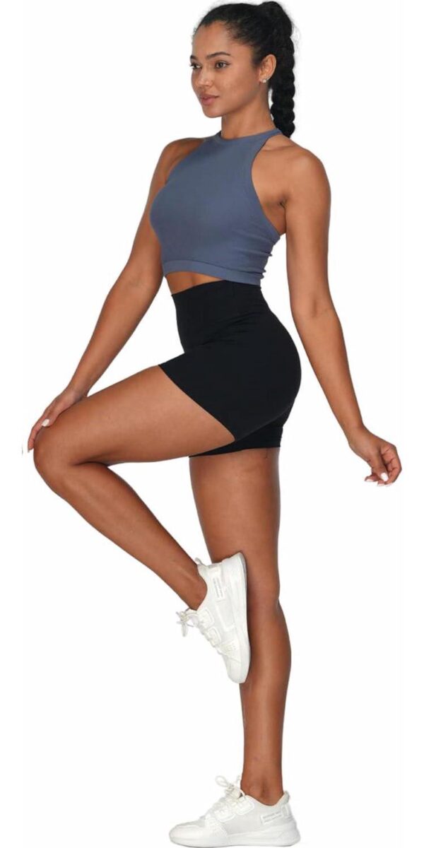 Sunzel No Front Seam Biker Shorts for Women with Pockets, Yoga Workout Gym Bike Shorts with Tummy Control - Image 5