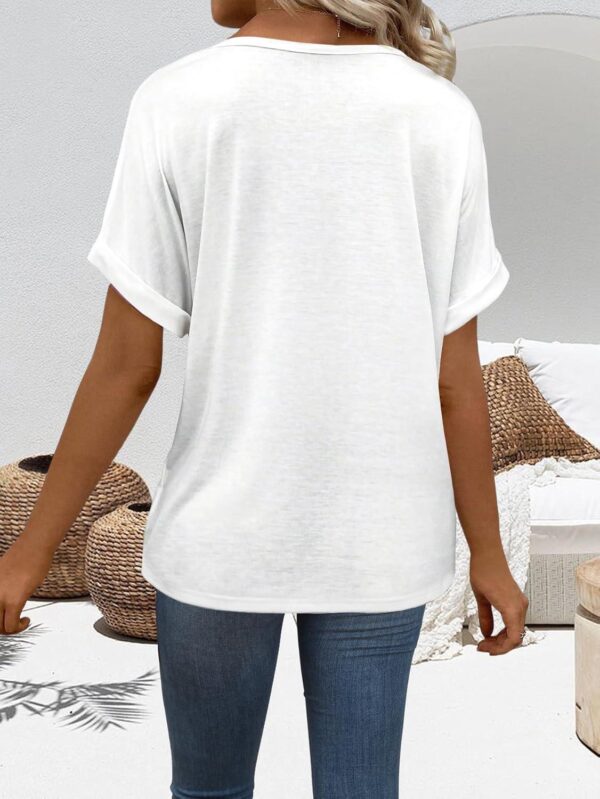 T Shirts Short Sleeve V Neck Tees Womens Fashion Tops Trendy Lightweight Soft 2024 Casual Summer Spring Outfits - Image 3