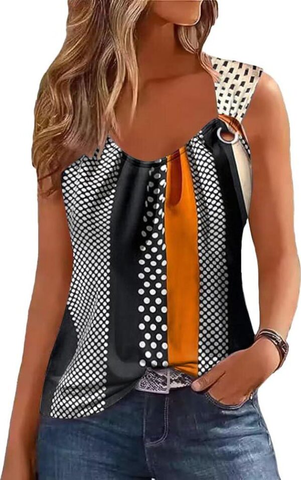 Tank Tops for Women 2024 Trendy Summer T Shirts V Neck Sleeveless Shirts Spring Clothes Casual Loose Blouses
