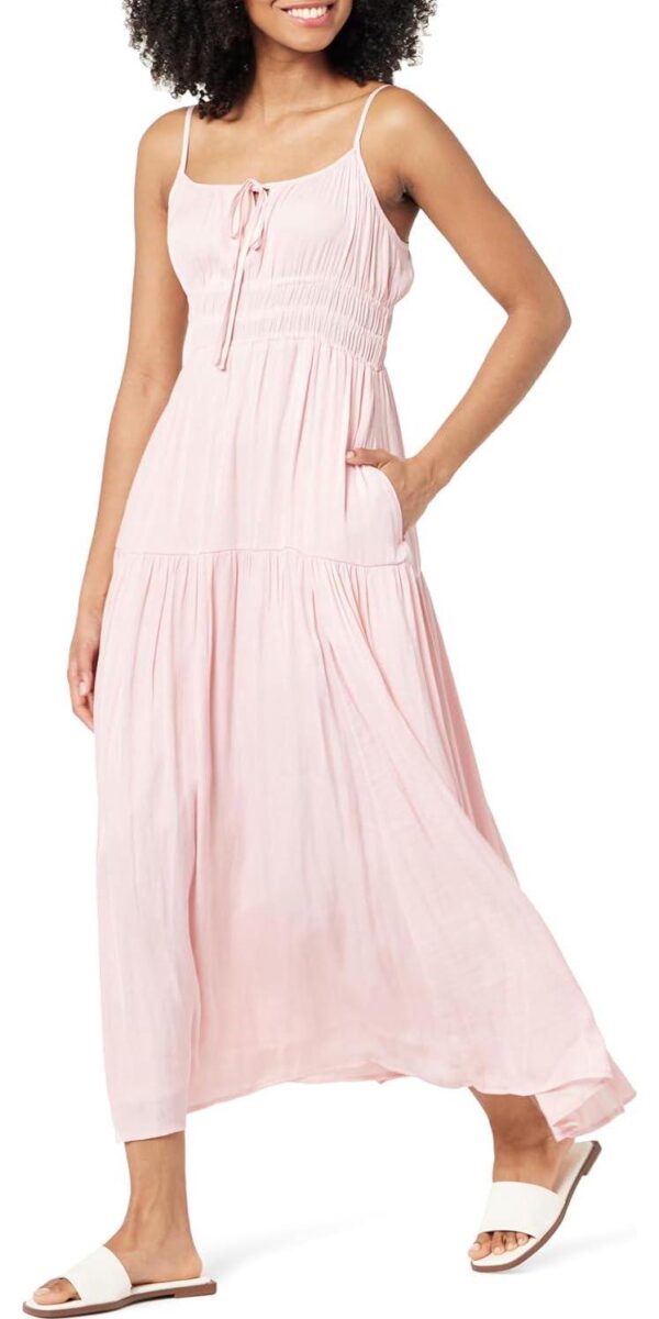The Drop Women's Tavia Tie-Front Tiered Maxi Dress