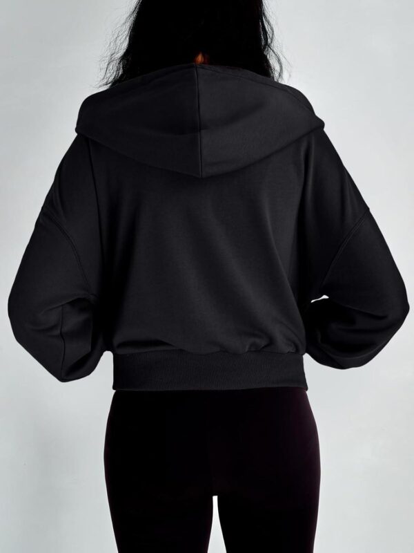 Trendy Queen Hoodies for Women Full Zip Up Cropped Sweatshirts Casual Hooded Pullover Sweaters Tops Fall Winter Clothes 2024 - Image 3